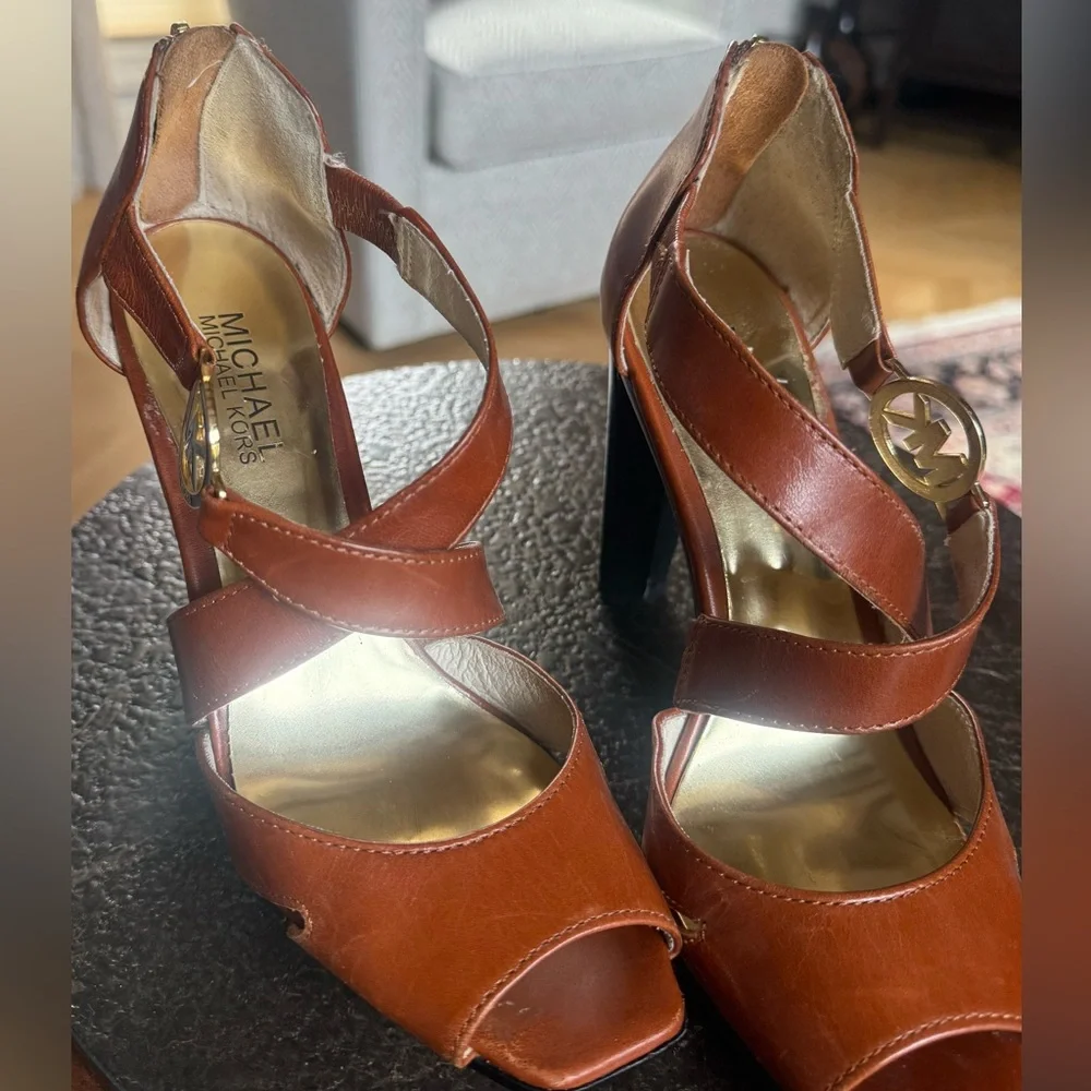 Michael Kors Brown Leather Heels